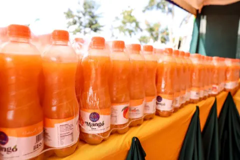 Mango juice bottled by a county processor